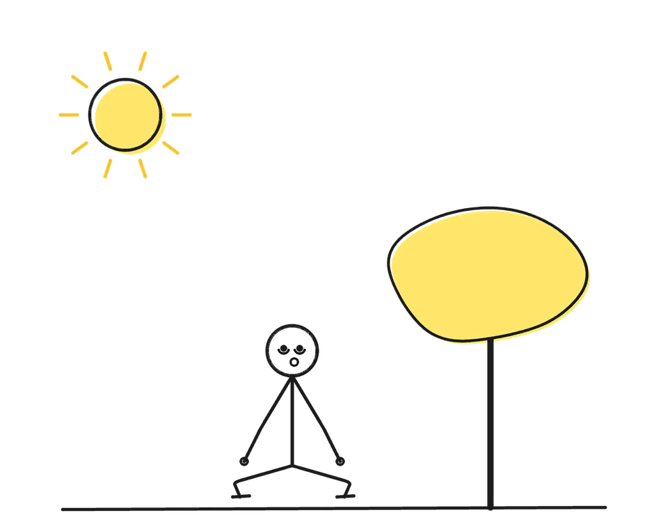 Sketch of a stick figure with props representing Spiritual Leader